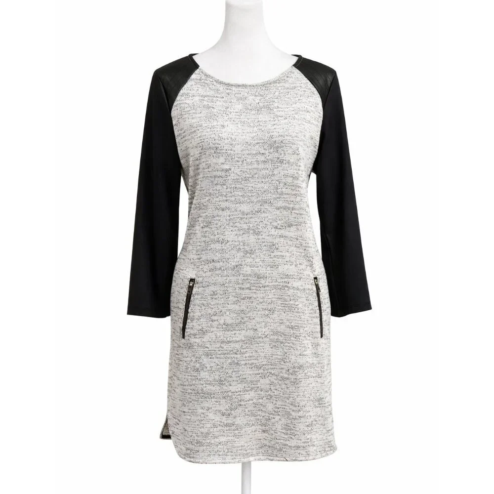 Sanctuary Sweater Dress Faux Leather Sleeves | Women’s Small - Picture 3 of 6